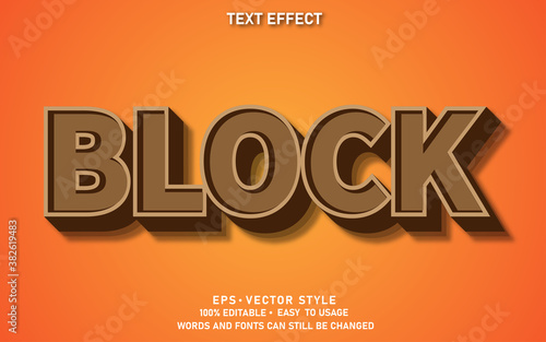 Editable Text Effect Block  Premium Vector
