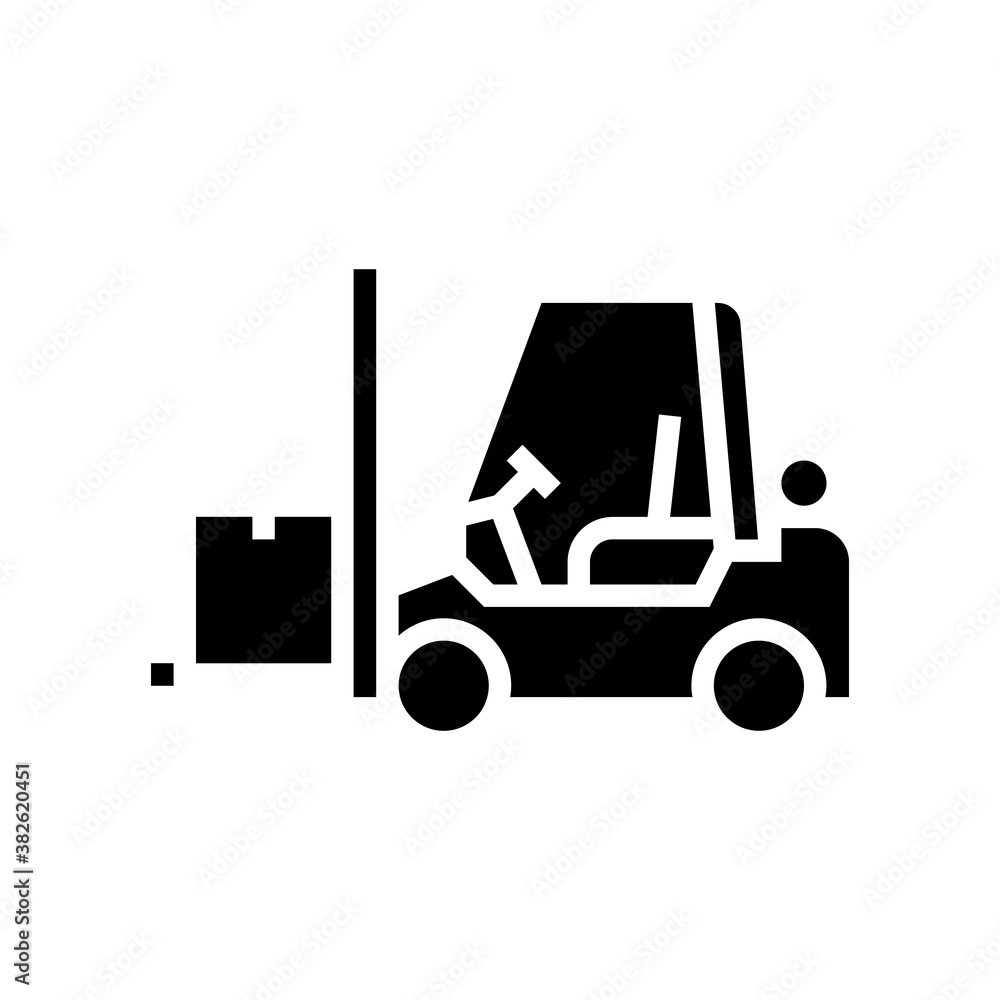 loader cart glyph icon vector. loader cart sign. isolated contour symbol black illustration
