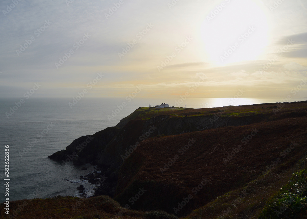 Beautiful Ireland coast, cliffs and sunset