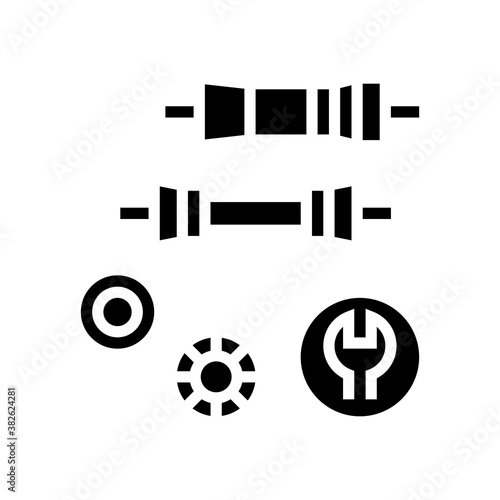bottom bracket carriage elimination glyph icon vector. bottom bracket carriage elimination sign. isolated contour symbol black illustration