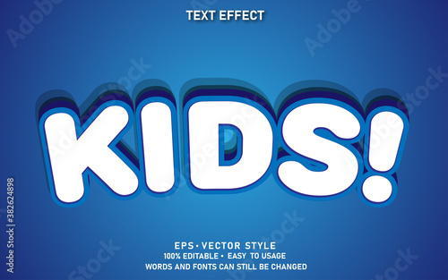 Editable Text Effect Cute Kids  Premium Vector