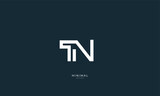 Alphabet letter icon logo TN