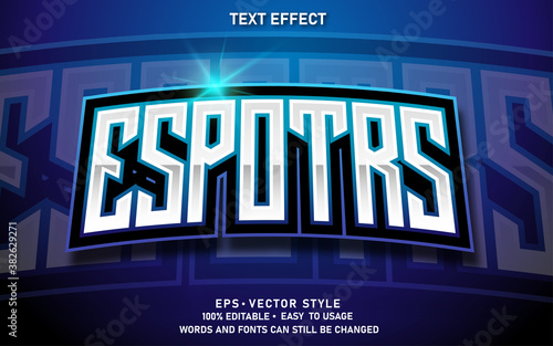 Editable Text Effect Modern E-sport Premium Vector