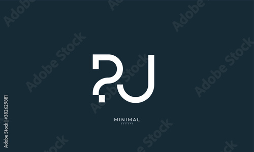 Alphabet letter icon logo PU