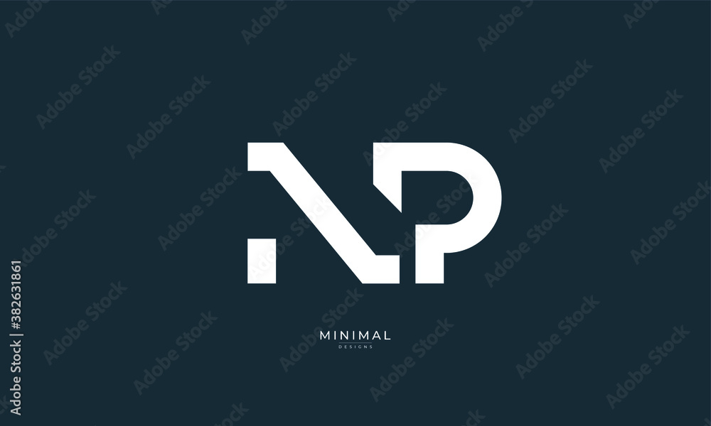 Alphabet letter icon logo NP Alphabet letter icon logo NP