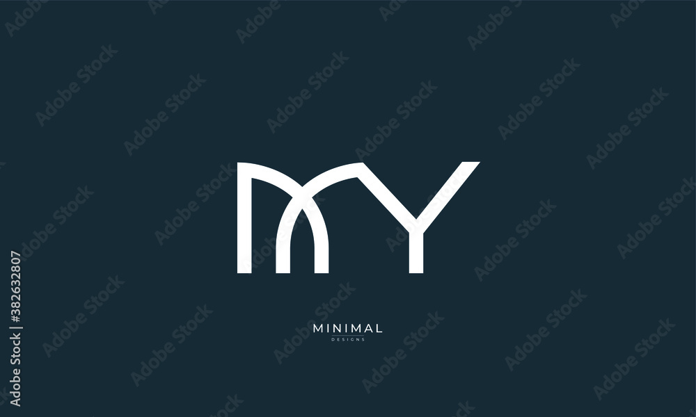 Alphabet letter icon MY Alphabet letter icon MY