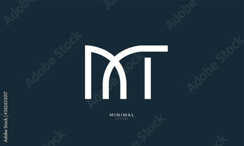 Alphabet letter icon logo MT