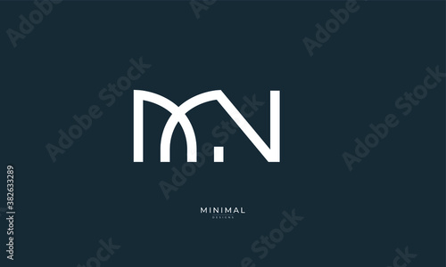 Alphabet letter icon logo MN