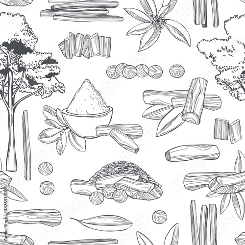 Sandalwood. Vector   pattern.