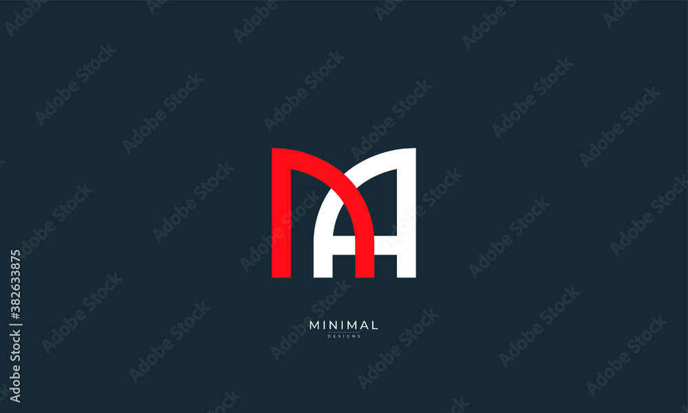 Fototapeta premium Alphabet letter icon logo MA