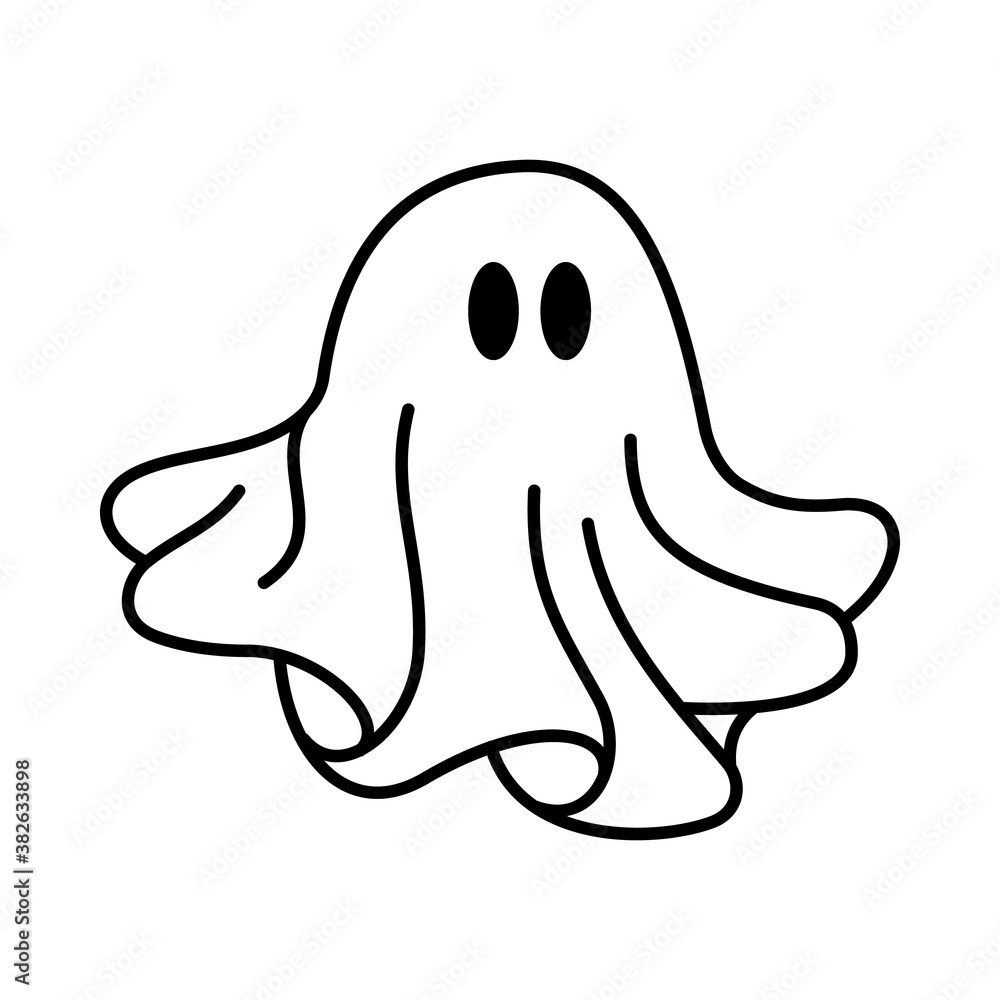 Cute Ghost Tattoo Icon Line Art Coloring Page Cute Ghost Tattoo Icon Line Art Coloring Page