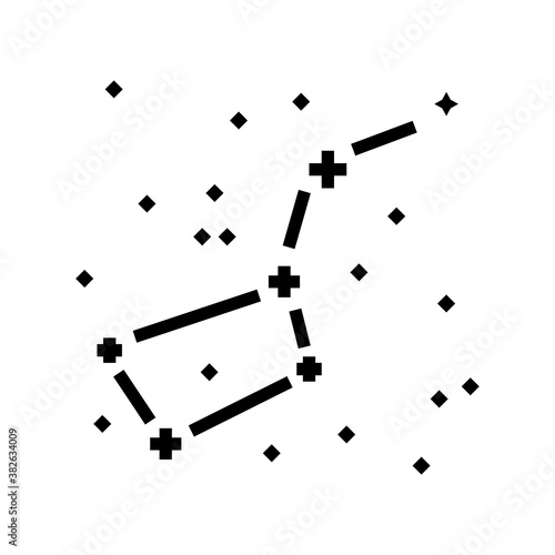 big dipper constellation glyph icon vector. big dipper constellation sign. isolated contour symbol black illustration