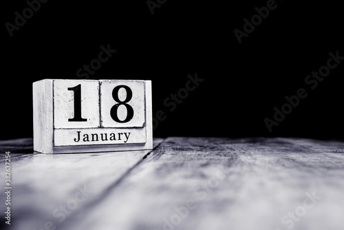 January 18th, 18 January, Eighteenth of January, calendar month - date or  anniversary or birthday Stock Photo | Adobe Stock