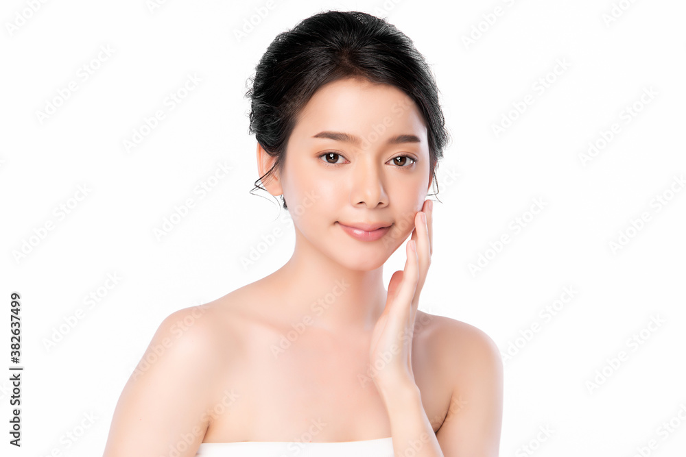 Beautiful young asian woman with clean fresh skin on white background, Face care, Facial treatment, Cosmetology, beauty and spa, Asian women portrait Beautiful young asian woman with clean fresh skin on white background, Face care, Facial treatment, Cosmetology, beauty and spa, Asian women portrait
