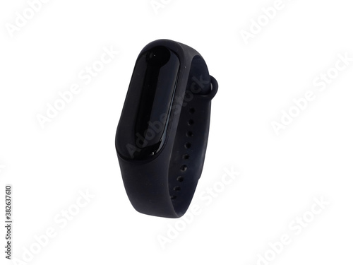 black smartwatch isolated on white background.