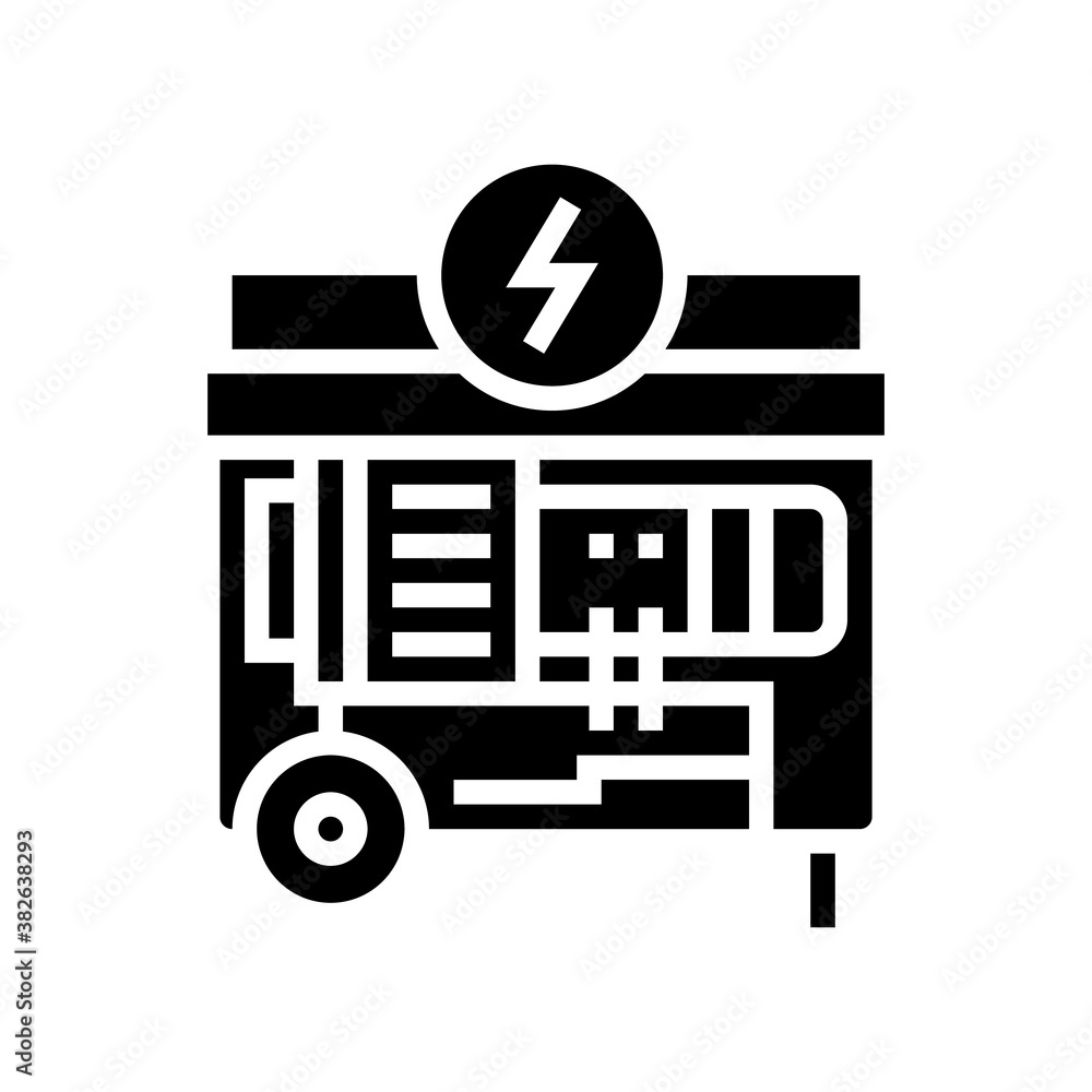 electrical generator glyph icon vector. electrical generator sign. isolated contour symbol black illustration electrical generator glyph icon vector. electrical generator sign. isolated contour symbol black illustration