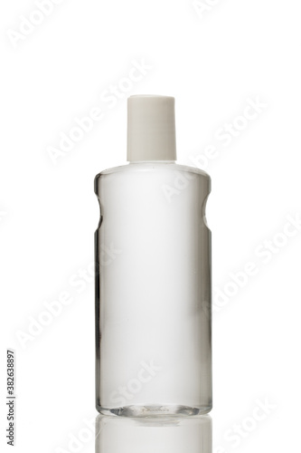white plastic bottle shampoo soap cosmetic gel