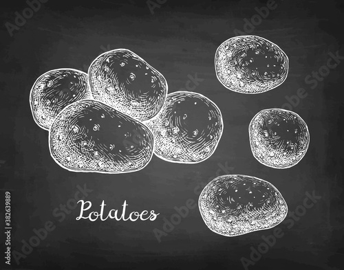 Chalk sketch of potatoes.