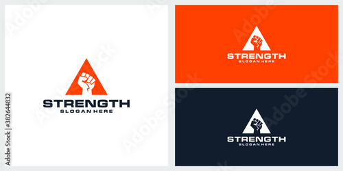 strenght logo design vector template premium