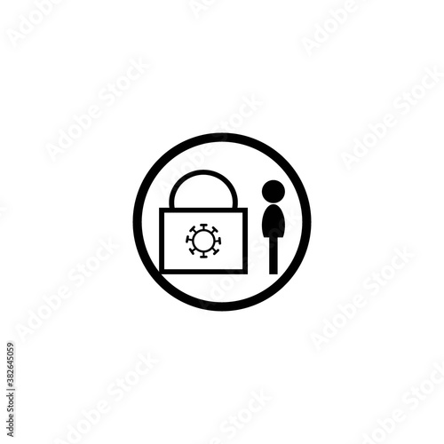 Lockdwon icon logo, vector design photo