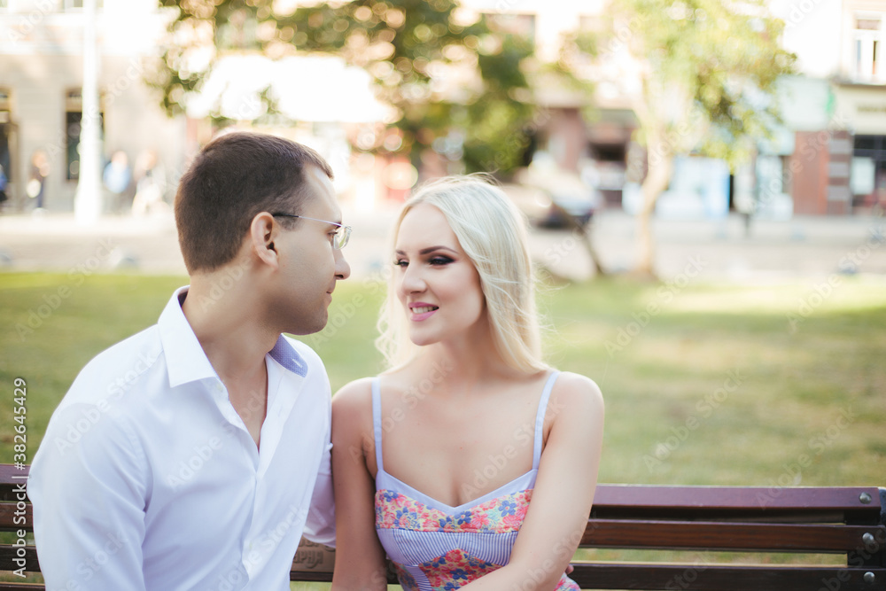 Loving couple walking in the city. Lviv Loving couple walking in the city. Lviv