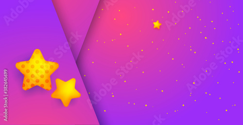 Minimalistic bright party poster. Dynamic 3D background with with 3d stars modern concept. Beautiful miracle background ideal for banner  poster  web  header  cover  billboard  brochure