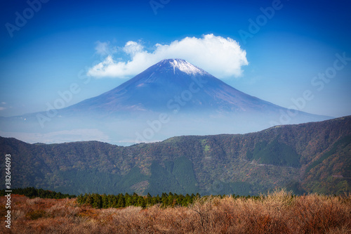 The Mount Fuji. An active volcano and the highest mountain in Japan at 3776 m.