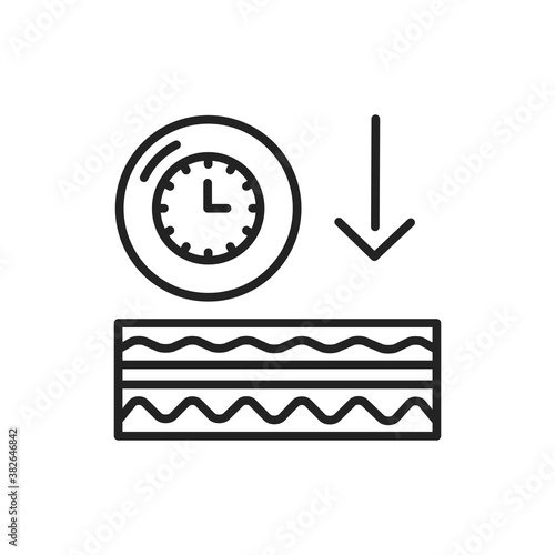 Appearance of wrinkles black line icon. Skin layer. 