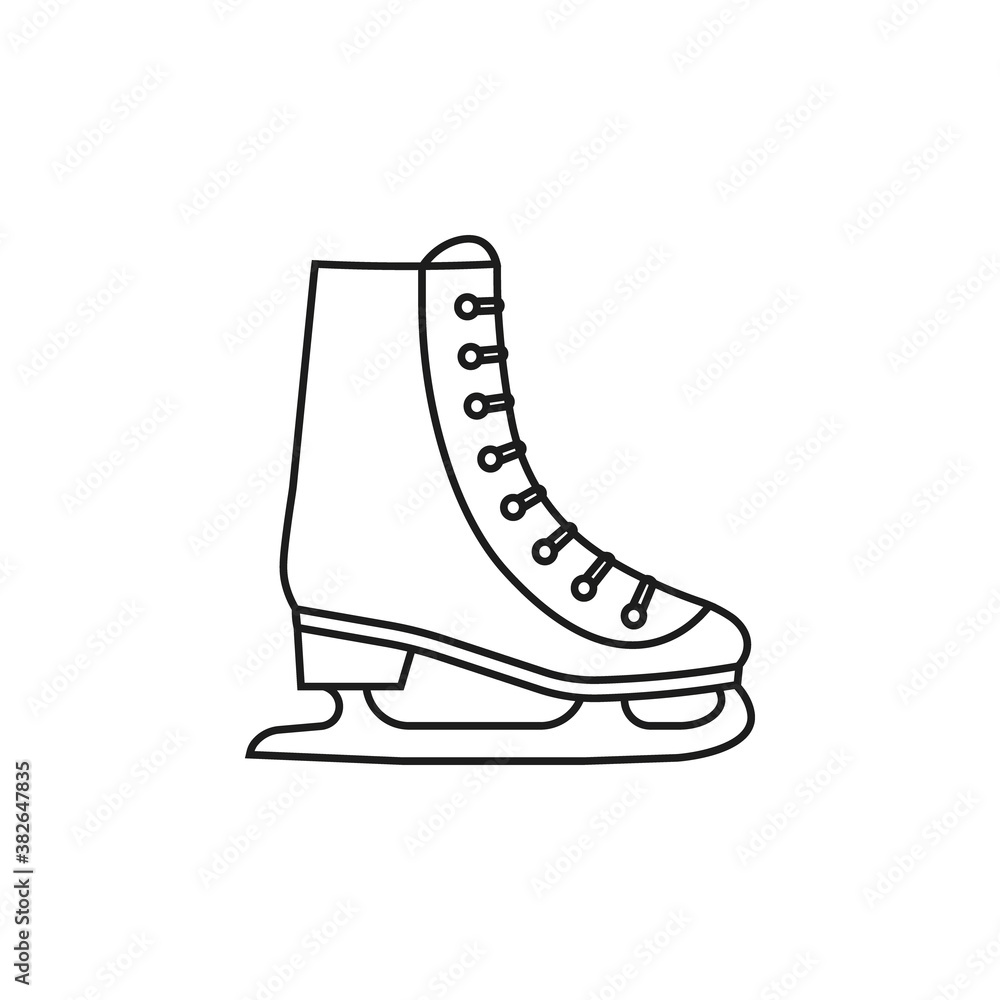 Ice skates icon. Line style. Vector. Ice skates icon. Line style. Vector.