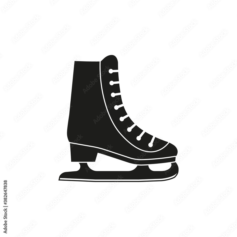 Ice skates icon. Flat style. Vector illustration. Ice skates icon. Flat style. Vector illustration.
