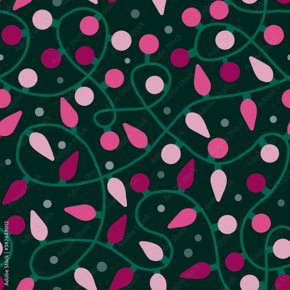 Seamless pattern with garlands merry Christmas. Seamless pattern with garlands merry Christmas.