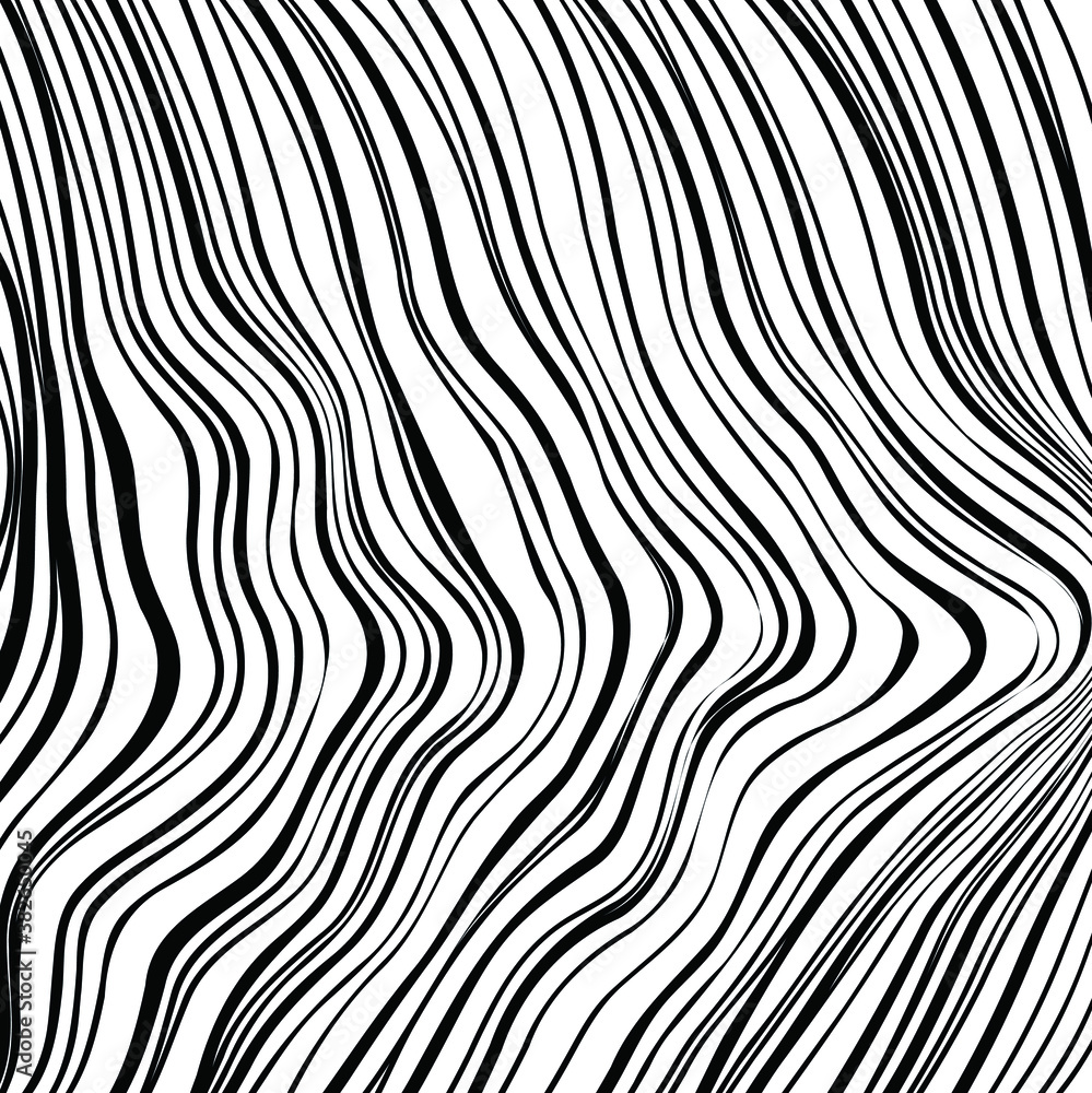 Wavy lines create a distorted pattern. Wavy lines create a distorted pattern.