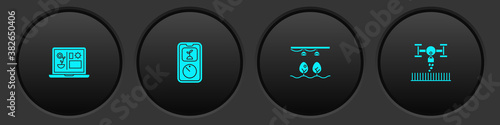 Set Smart farming technology, , with bulb and plant and drone icon. Vector.