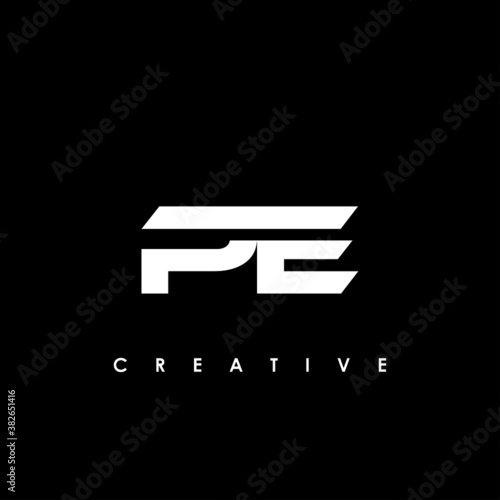PE Letter Initial Logo Design Template Vector Illustration