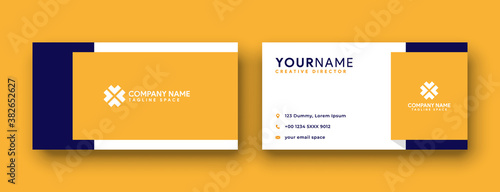 yellow business card design. modern double sided business card design concept , clean and modern style