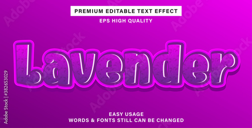 Editable text effect lavender