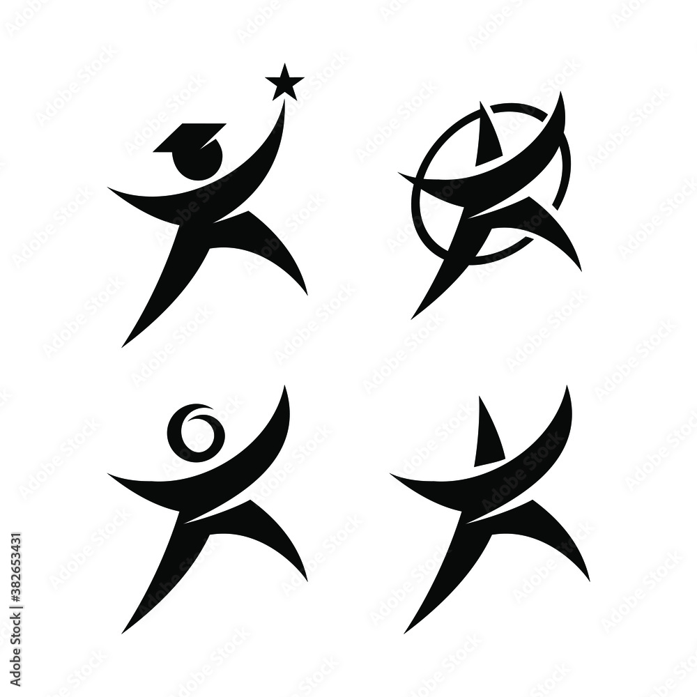 4 person concept star shaped. Very suitable in various business purposes, also for icon, symbol, logo and many more. 4 person concept star shaped. Very suitable in various business purposes, also for icon, symbol, logo and many more.