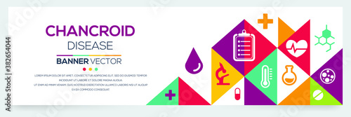 Creative (Chancroid) disease Banner Word with Icons ,Vector illustration.	