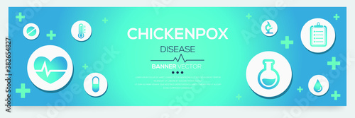 Creative (Chickenpox) disease Banner Word with Icons ,Vector illustration.	