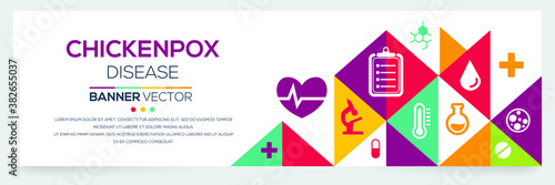 Creative (Chickenpox) disease Banner Word with Icons ,Vector illustration.	