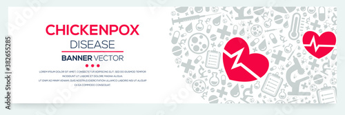 Creative (Chickenpox) disease Banner Word with Icons ,Vector illustration.	