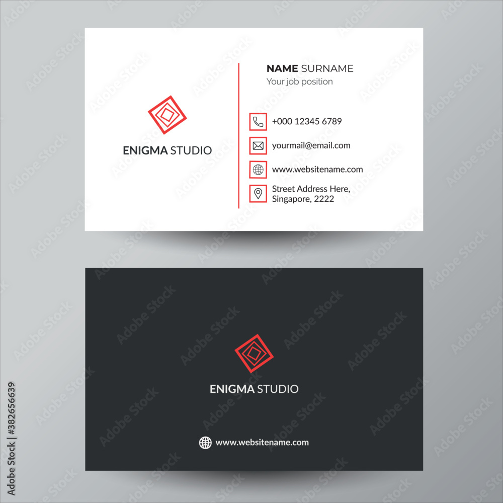 Simple red and black corporate business card design Simple red and black corporate business card design