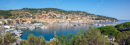 Fototapeta Naklejka Na Ścianę i Meble -  panoramic aerial view of Porto Santo Stefano in Tuscany