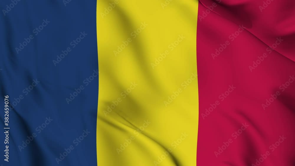 Flag of the Republic of Chad gently waving in the wind Flag of the Republic of Chad gently waving in the wind