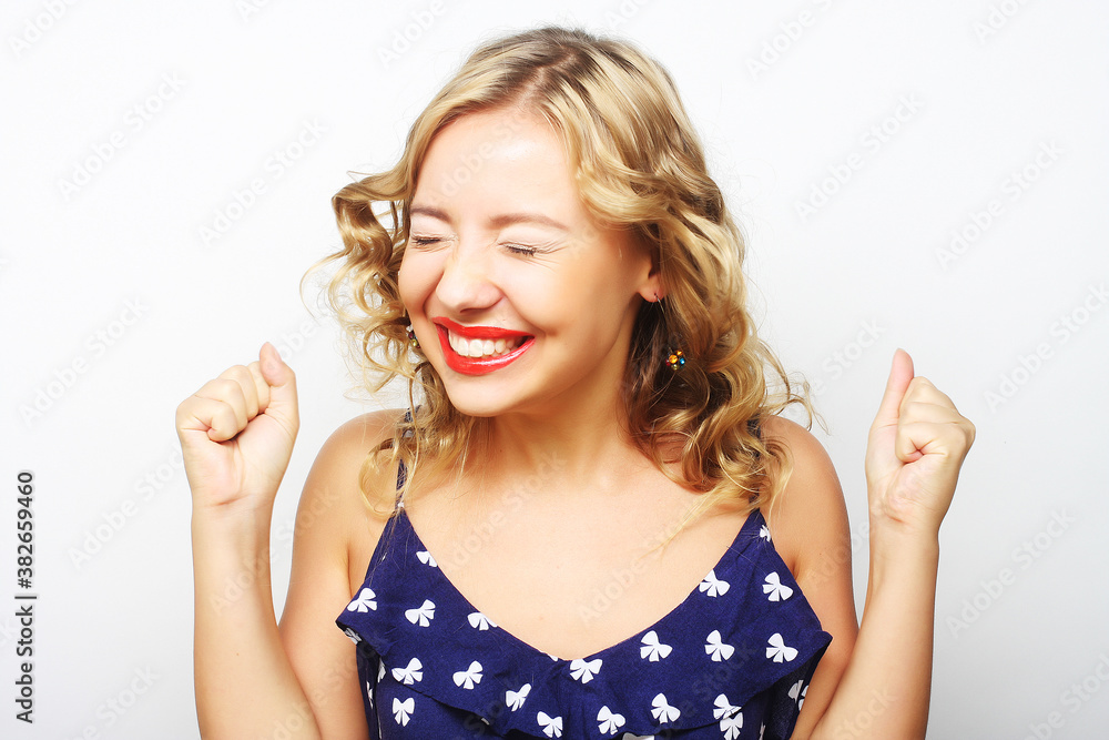 young blond woman with curly hair