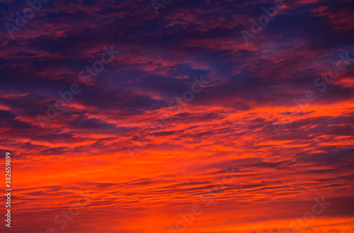 red clouds in the sunset sky © E.O.