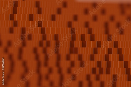 orange voxels block abstract background computer generated