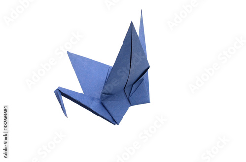 Origami bird (crane) isolated white © hachut