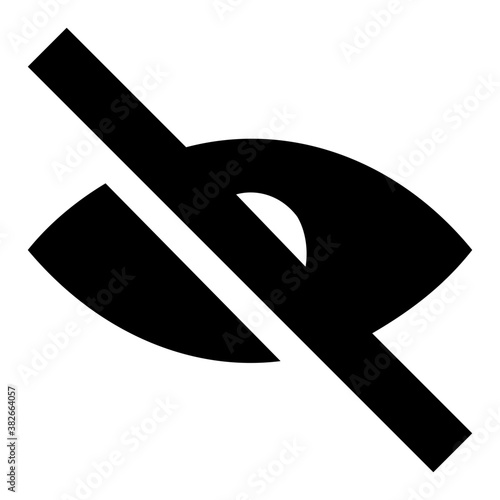 
Crossed on eye,  not visible solid icon design 
