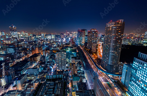 Tokyo  Japan cityscape view from high above